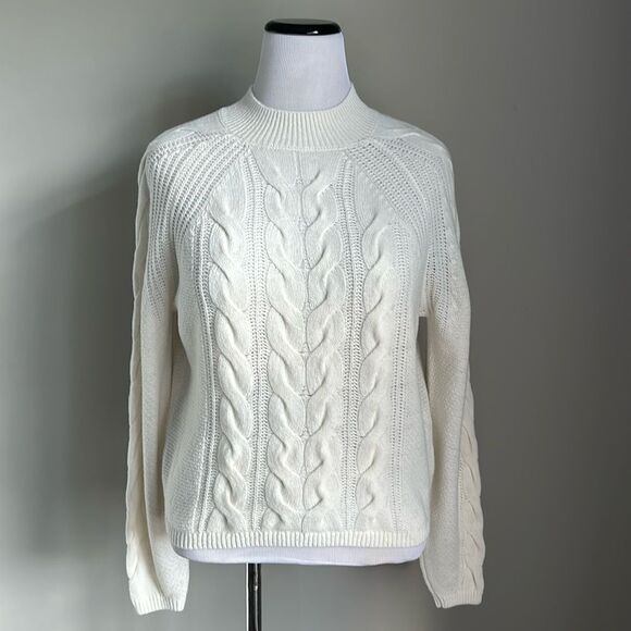Banana Republic Women’s Gifting Cable Knit Fisherman Sweater Wool Blend Size S - Picture 3 of 14